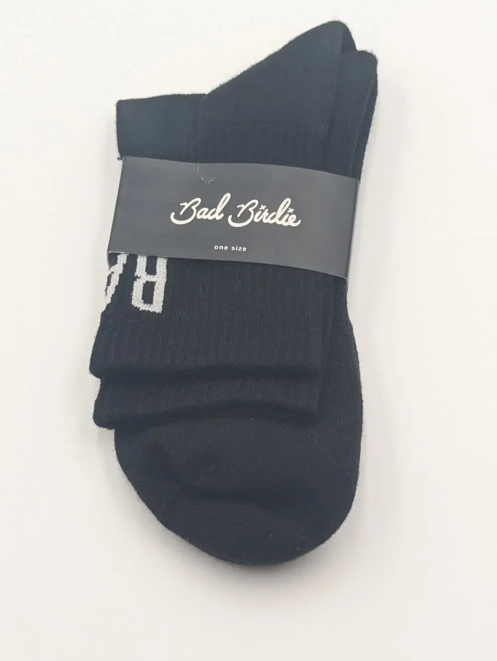 1 Pair Bad Birdie Men's Mid Crew Length Golf Socks Black One Size New NWT